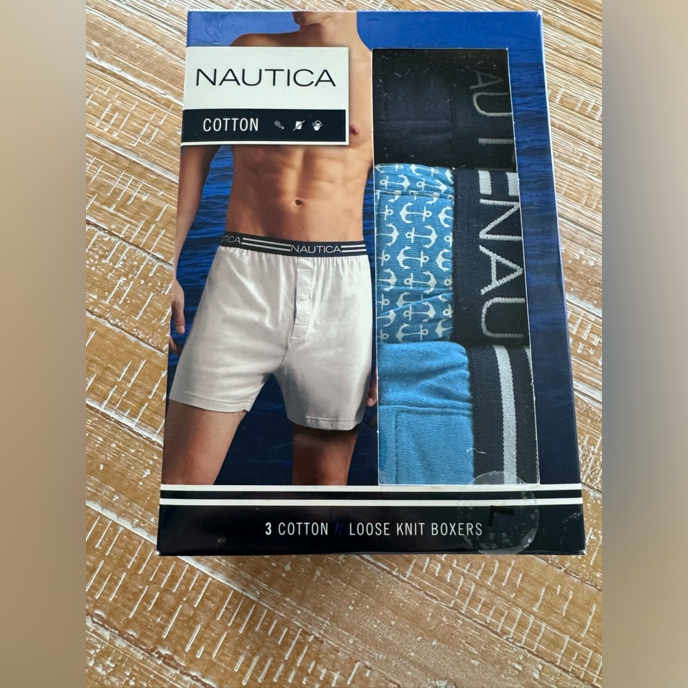 Men’s Nautica 3 pack Loose Knit Boxes-NIB